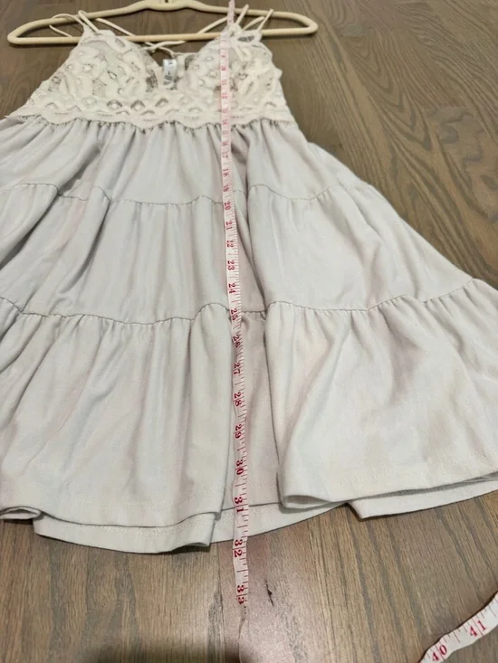 Zenana Dress Womens Size L Light  Beige Halter Mini Fit & Flare Boho - Picture 6 of 6